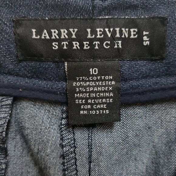 Larry Levine Jeans Womens 10 Black Dark Wash Denim Straight Leg Stretch Casual - Picture 4 of 4